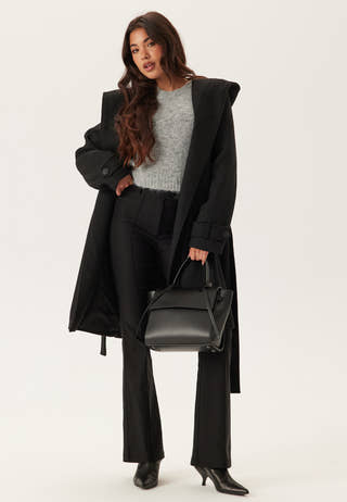 Hooded Wool Mix Coat