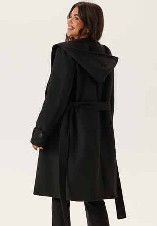 Hooded Wool Mix Coat