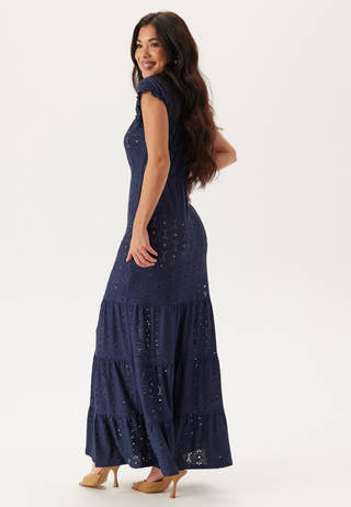 Jersey Broderie Anglaise Maxi Dress