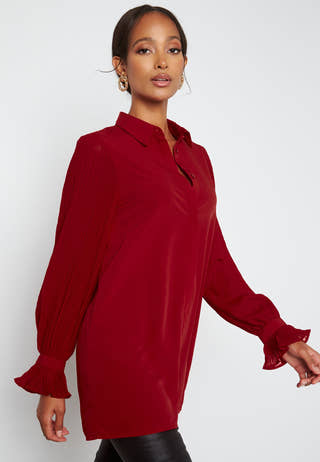 Juliana pleated sleeve tunic