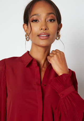 Juliana pleated sleeve tunic