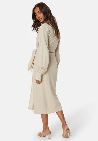 Soft Wrap Midi Shirt Dress