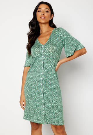 Malini button frill dress