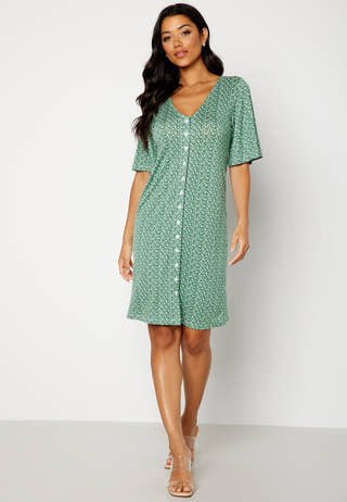 Malini button frill dress