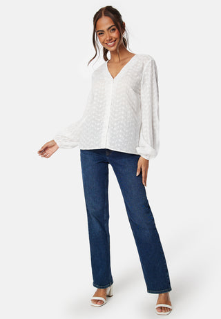 Broderie Anglaise V-Neck Blouse