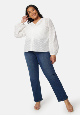 Broderie Anglaise V-Neck Blouse