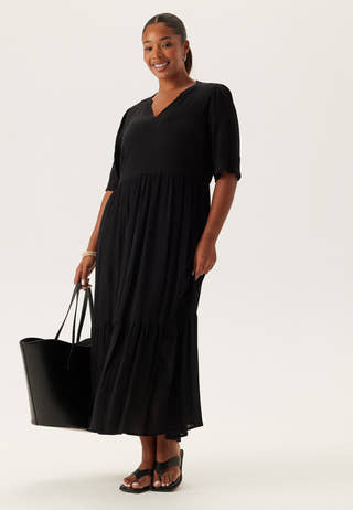 Puff Sleeve Viscose Dress