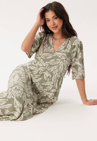 Puff Sleeve Viscose Dress