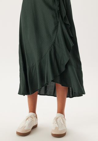 Puff Sleeve Viscose Wrap Dress