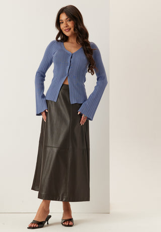 Rib Sculpted Knitted Cardigan