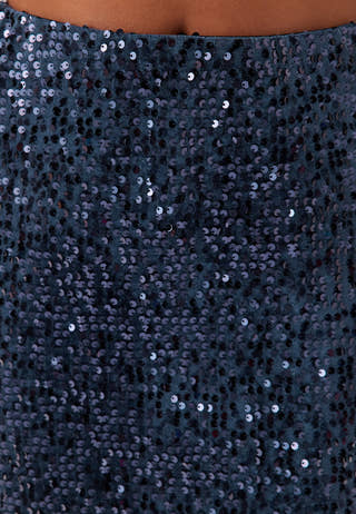 Sequin A-line Midi Skirt