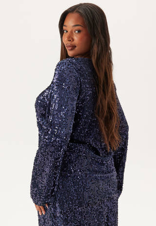 Sequin Trumpet Sleeve Top