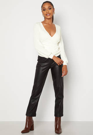 Simone rib wrap top