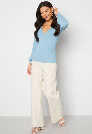 Simone rib wrap top