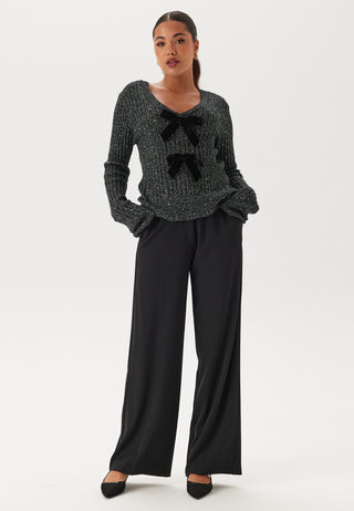Sparkling Knitted Bow Sweater