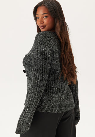 Sparkling Knitted Bow Sweater
