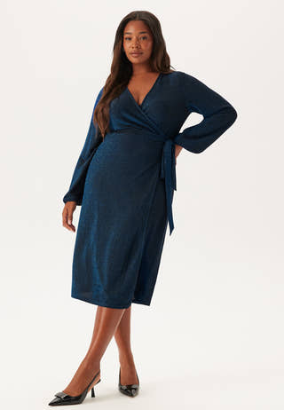 Sparkling Midi Wrap Dress