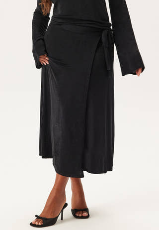 Sparkling Wrap Midi Skirt