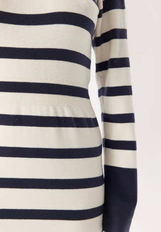 Striped Knitted Midi Dress