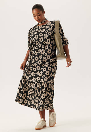 Structure Flounce Midi Dress