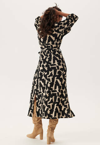 Structured Puff Sleeve Midi Dress