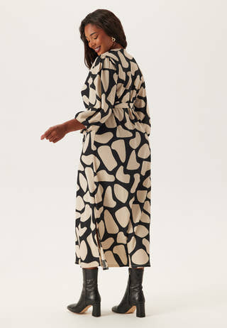 Structured Puff Sleeve Midi Dress