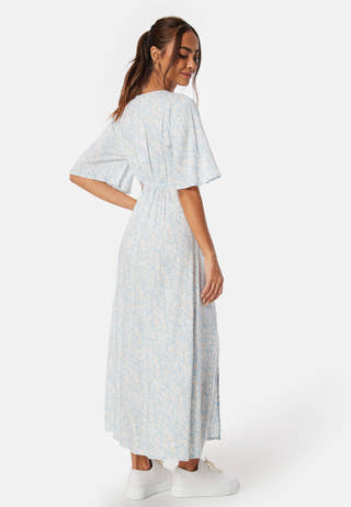 V-neck Slit Viscose Dress