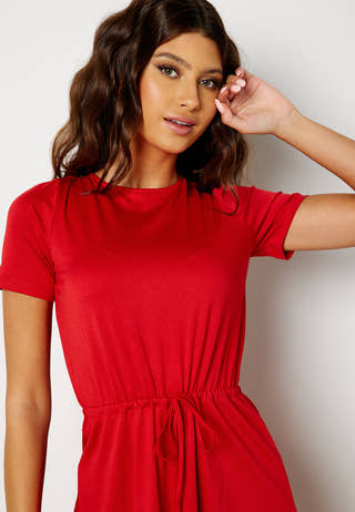 Tova short sleeve drawstring dress