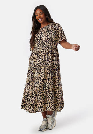 Butterfly Sleeve Viscose Midi Dress