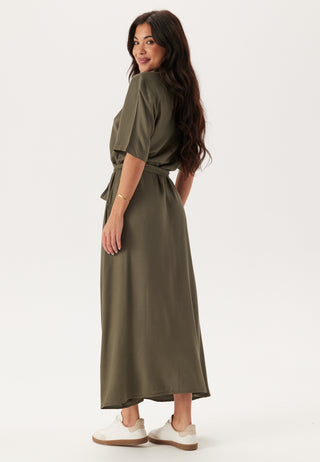 Viscose Belted Shirt Dress