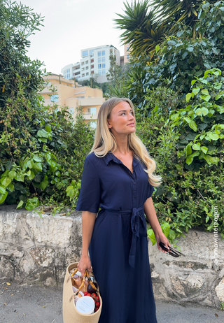 Viscose Belted Shirt Dress
