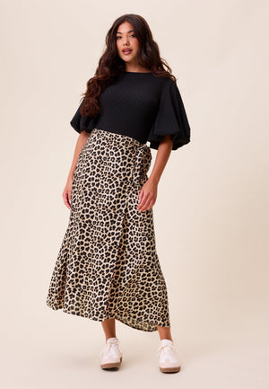 Viscose Midi Wrap Skirt