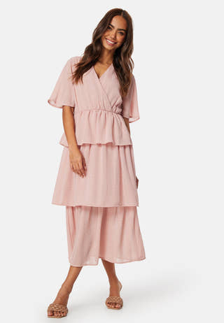 Butterfly Sleeve Flounce Dress