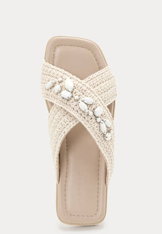 Slipper Woven Crossed Stones