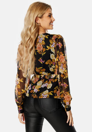 Ella Chiffon LS Wrap Top