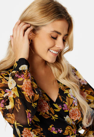 Ella Chiffon LS Wrap Top