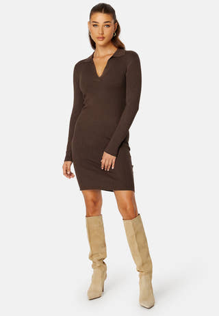 Plum L/S Polo Dress