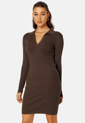 Plum L/S Polo Dress