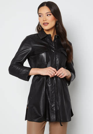 Jane Leather Shirt Dress