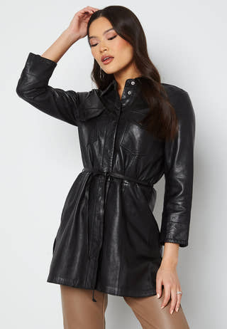 Jane Leather Shirt Dress