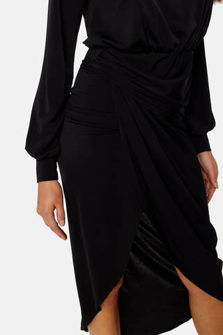 Balloon Sleeve Rouch Dress