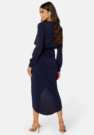 Balloon Sleeve Rouch Dress