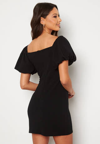 Bardot Puff Sleeve Mini Dress