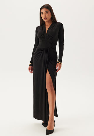 Deep V Wrap Front Maxi Dress