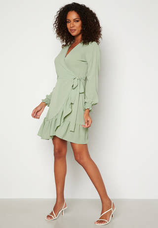 Frilly Wrap Mini Dress