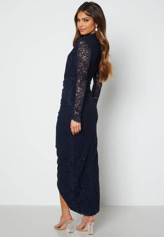 Lace Long Sleeve Rouch Dress