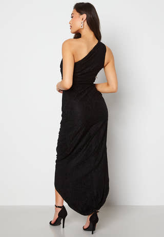 Lace One Shoulder Sleeve Rouch Dress