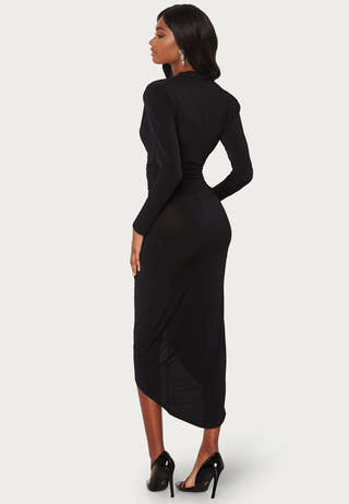 Long Sleeve Rouch Dress