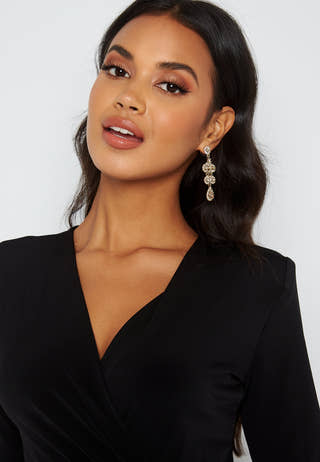 Long Sleeve Wrap Maxi Dress