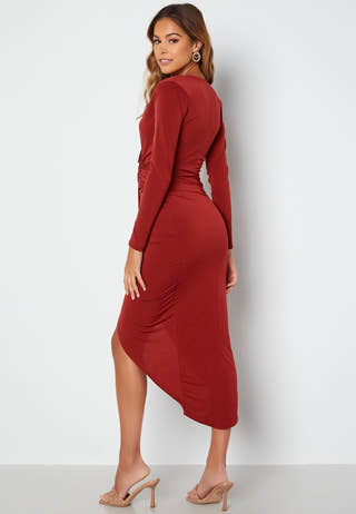 Long Sleeve Wrap Maxi Dress